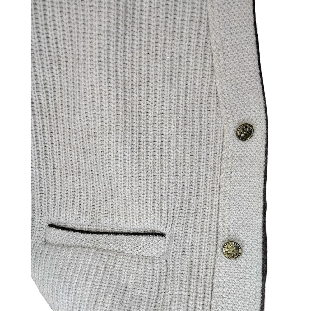 Vintage Jantzen Mens Medium Lambswool Shawl Collar Vest Beige Made in USA - Picture 4 of 5